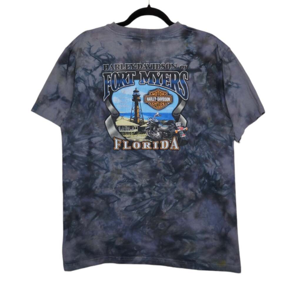 Harley Davidson Double Sided Eagle Florida Custom Ice Tie Dye Double Sided